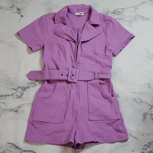 Day + Moon Purple Jean Romper